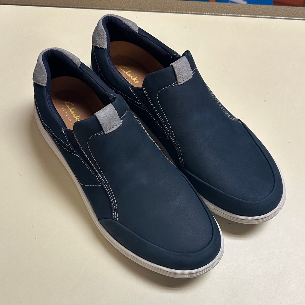 Clarks Men's Mapstone StepDark Blue Slip-On Loafers